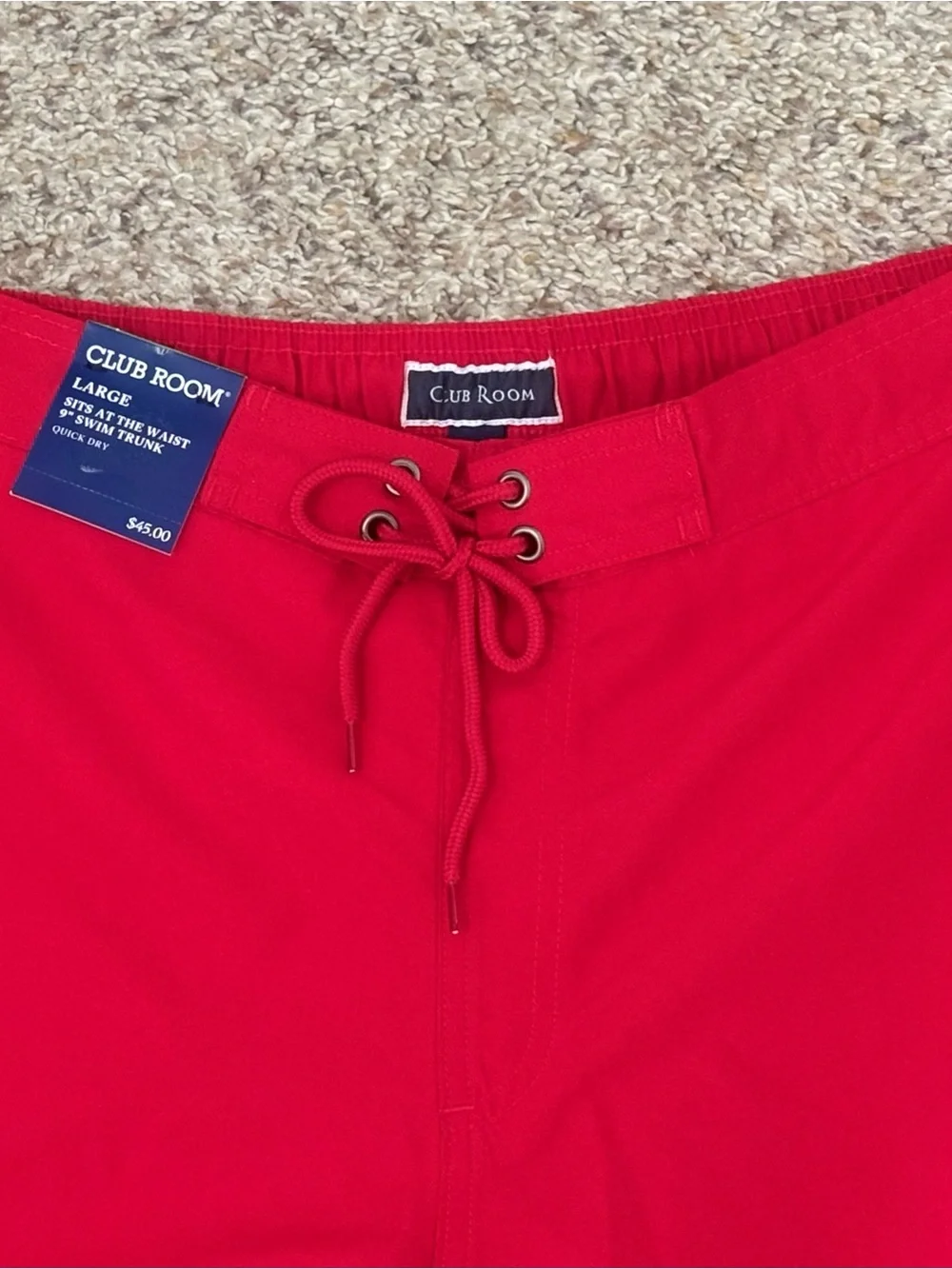 Club Room Red Men's Swim Trunks with Drawstring